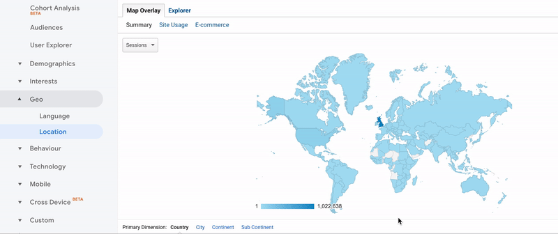 Use Google Analytics to find the Countries to grow into